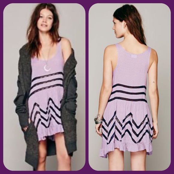 Free People Dresses & Skirts - Free People Voile Lace Tiny Dot trapeze SlipDress